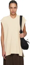 Issey Miyake Beige Tight Twist Cotton Knit Vest In 40-beige
