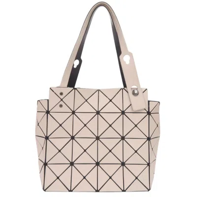 Pre-owned Issey Miyake Beige White Polyester Pvc Tote Bag () In Multi