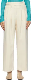 Issey Miyake Off-white Entwine Trousers In Nude
