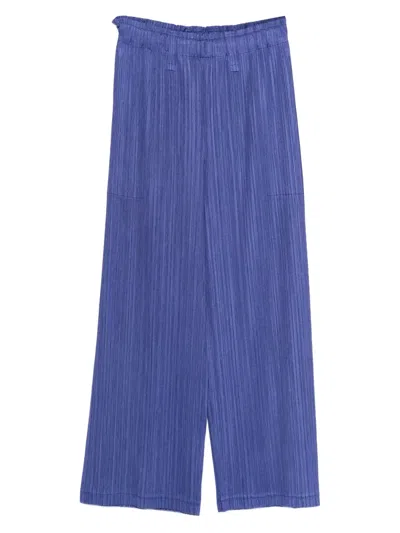 Issey Miyake Belt-loops Trousers In Blue
