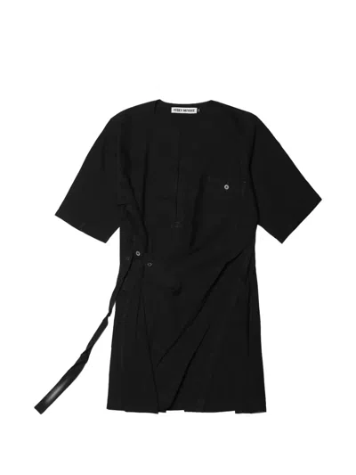 Issey Miyake Belted Tunic In Black