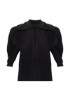 Issey Miyake 퍼프 소매 블라우스 In Black