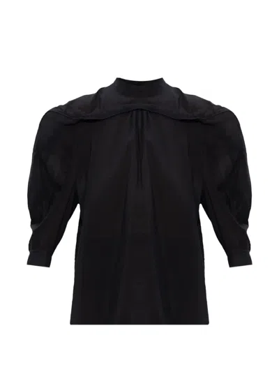 Issey Miyake 퍼프 소매 블라우스 In Black