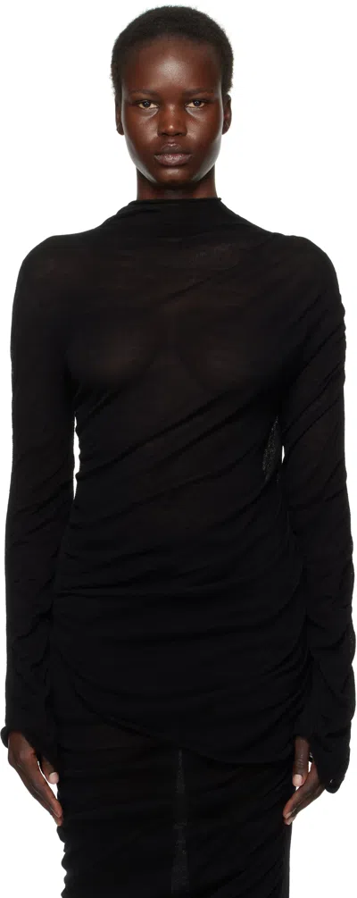 Issey Miyake Black Ambiguous Wool Sweater In 15 Black