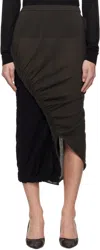 Issey Miyake Black & Gray Beanstalk Midi Skirt