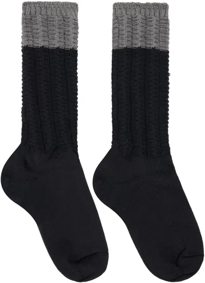 Issey Miyake Black & Gray Churros Socks