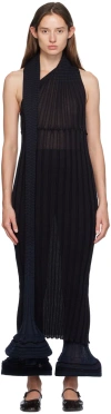 Issey Miyake Black & Navy Asagao Maxi Dress In 17 Black Hued