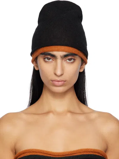 Issey Miyake Black & Orange Interplay Beanie