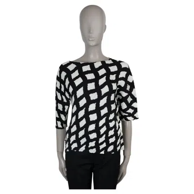 Pre-owned Issey Miyake Black & White Polyester 2023 Reiteration Pleated Top Shirt 2 M