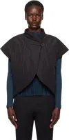 Issey Miyake Black Asteroid Vest In 15 Black