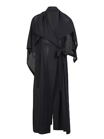 Pre-owned Issey Miyake Black Asymmetric Trench Coat
