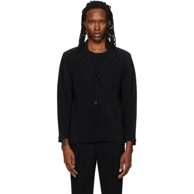 Issey Miyake Black August Tailored Pleats 1 Blazer In 15-black