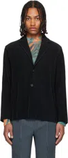 Issey Miyake Black Basics Blazer In Black