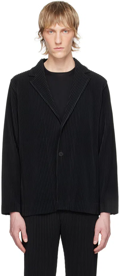 Issey Miyake Basics Plissé Blazer In Black