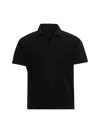 Issey Miyake Pleated Black Polo Shirt With Boxy Silhouette In Black