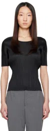 Issey Miyake Pleated T-shirt In Black