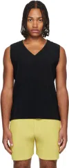 Issey Miyake Black Basics Tank Top In Black