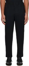 Issey Miyake Pleated Design Pants With Straight Tapered Leg Silhouette In Black