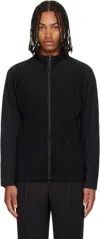 Issey Miyake Black Basics Zipup Cardigan July Jacket In Black