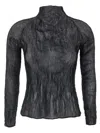 Issey Miyake Black Chiffon Twist-56 Sweater