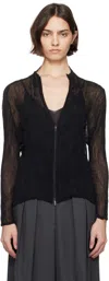 Issey Miyake Black Chiffon Twist Bk/wt-56 Blouse