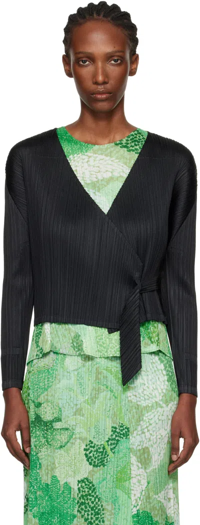 Issey Miyake Pleats Please Facade Cardigan Black