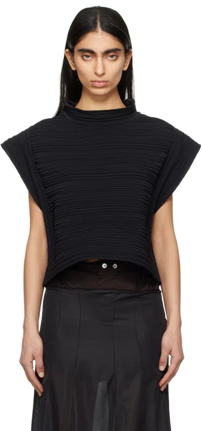 Issey Miyake Black February Crêpe Knit Top