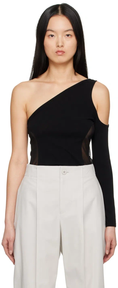 Issey Miyake Black Figure Mesh Long Sleeve T-shirt In 15 Black