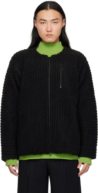 Issey Miyake Black Fleece Pleats Jacket In Black  
