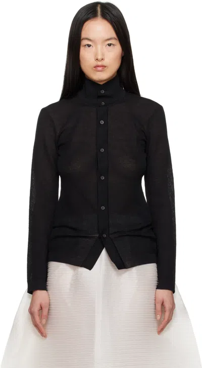ISSEY MIYAKE BLACK KNIT SHIRT