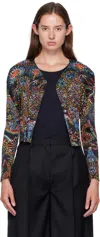 Issey Miyake Black Light Festival Cardigan In Multi