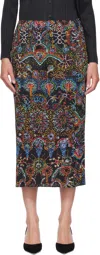 Issey Miyake Black Light Festival Midi Skirt In Animal Print
