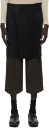 Issey Miyake Black Light Mesh Miniskirt In Black