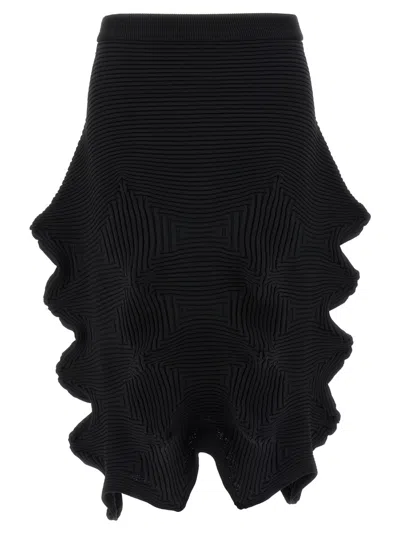 ISSEY MIYAKE BLACK LINKAGE SKIRT