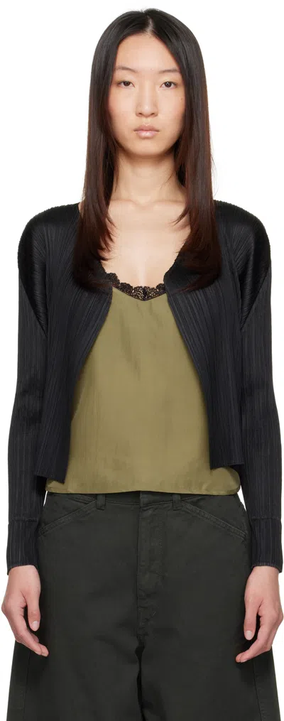 Issey Miyake Black March Basics Cardigan