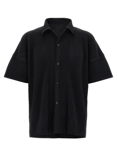 ISSEY MIYAKE BLACK MC APRIL TEXTURED SHIRT
