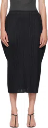Issey Miyake Black Mid-may Lamp Shade Midi Skirt In Black