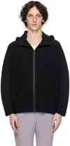 Issey Miyake Ribbed Texture Hooded Zip-up Sweater