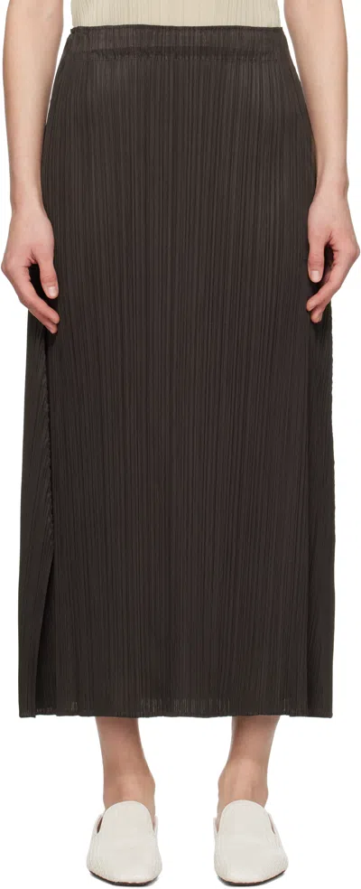 Issey Miyake Black Monthly Colours December Maxi Skirt In 48 Black Brown