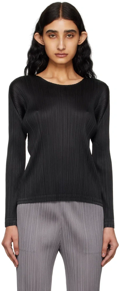 Issey Miyake Black Monthly Colors February Long Sleeve T-shirt In 15 Black