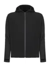 Issey Miyake Ribbed Texture Hooded Zip-up Sweater In Black