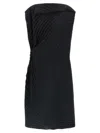 Issey Miyake Paper Bag Pleats Midi Dress In Black
