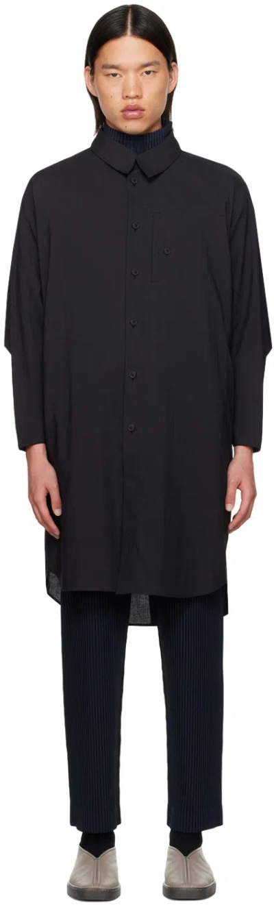 Issey Miyake Black Pl Ramie Shirt In 15-black