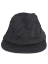 Issey Miyake Wide Brim Wrinkled Texture Cap In Black