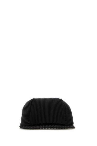 ISSEY MIYAKE MEN BLACK PLEATED BASEBALL HAT, ONESIZE LUXURY HATS FOR MEN DARVEYS