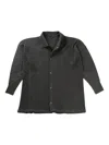 Issey Miyake Pleated Drawstring Collar Jacket In Black