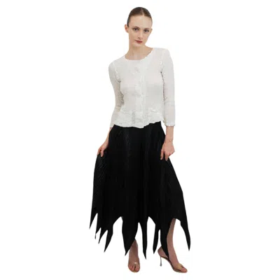 Pre-owned Issey Miyake Black Pleated Skirt With Points