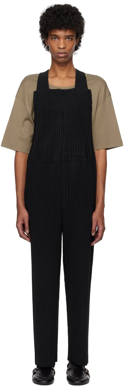 Issey Miyake Black Pleats Bottoms 1 Jumpsuit In 15-black