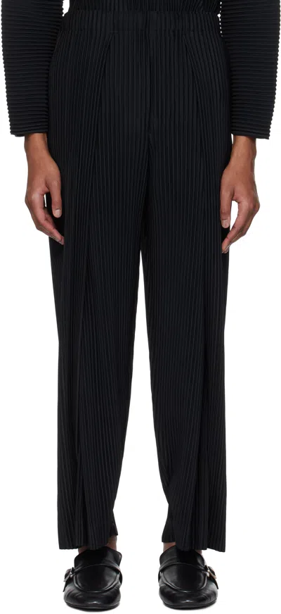 Issey Miyake Black Pleats Bottoms 1 Trousers In 15-black