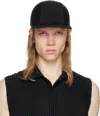 Issey Miyake Ribbed Texture Curved Brim Baseball Cap In 15-black